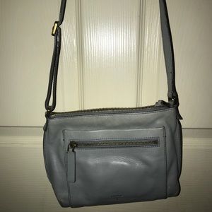 Baby Blue Fossil Leather Crossbody